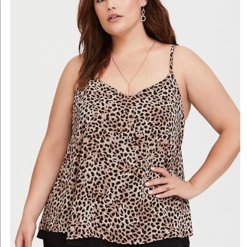 Torrid Sophie leopard double layer camisole size 2X